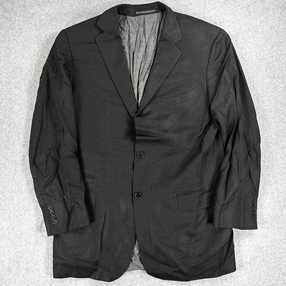 Ermenegildo Zegna Blazer Sport Coat Mens 46 Black Wool Silk Travel Two Button